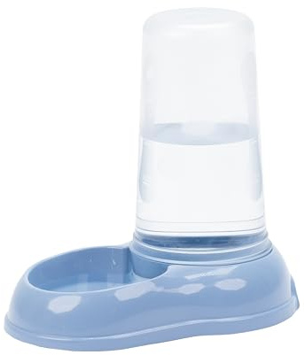 Ferplast Distributeur de Nourriture ou d'eau pour Chiens et Chats, Distributeur de Nourriture sèche 1,5 Litre, Fond antidérapant, 16,5 x 25 x h 24,5 cm Bleu