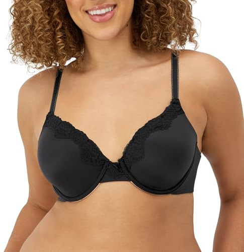 Maidenform Women's Comfort Devotion - Underwire Everyday Bra, Black Bk W Bdb, 36DD UK
