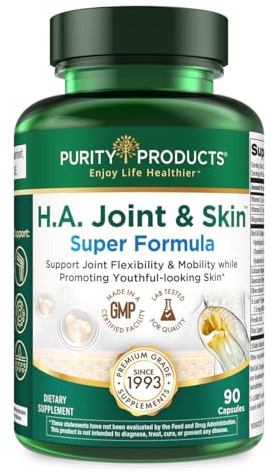 Purity Products H.A. Joint and Skin Super Formula Biocell Collagen w/Hyaluronic Acid Supports Healthy Joint Flexibility, Healthy Synovial Fluid, and Lubrication - 5-Loxin - 90 Capsules (1)