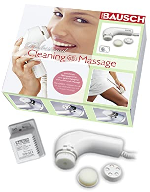 BAUSCH 0340T Gesichtsmassagegerät inkl. Gesichtsbürste, Massagekopf, Schwammaufsatz, Reinigung, Massage, Gesichtspflege, Beauty, Wellness, Pflege der Gesichtshaut, Hautpflege