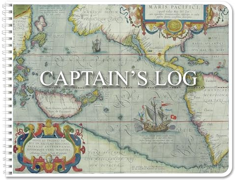 BookFactory Captain's Log Book Ship's Logbook/Nautical Record Book - 100 Pages, Full Color Cover with Translux Protection, 11'' x 8 1/2'', Wire-O Binding (Made in USA)