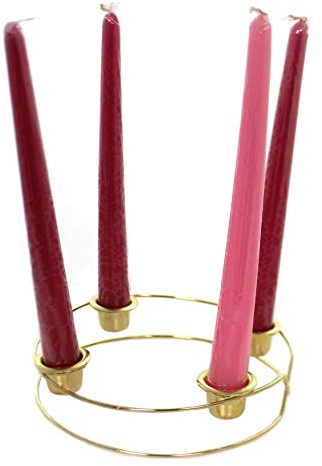 Metal Christmas Advent Wreath Candleholder with Candles 66644