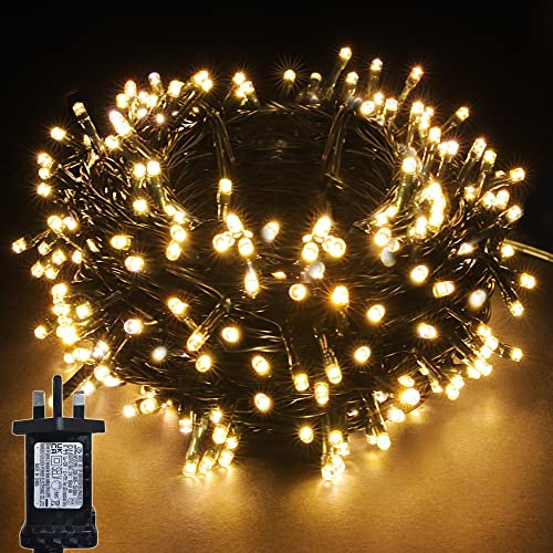 YOSION 40M LED String Fairy Lights On Dark Green Cable with Various Light Effects, Ideal for Christmas Tree, Xmas, Party,Wedding,ETC (Warm White,400 LEDs)
