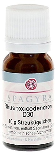 RHUS TOXICODENDRON D 30 Globuli 10 g