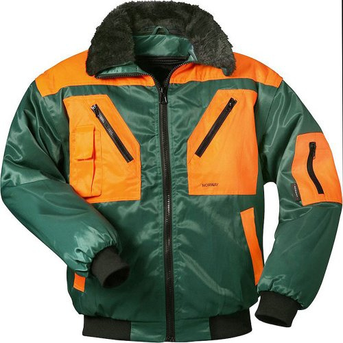 safety pilotjacka 4-i-1-funktion, skogsgrön/orange, storlek XXXL