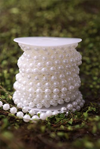 10 m/rotolo di 8 mm perle artificiali ghirlanda di perline stringa tenda da appendere tenda di nozze club partito decorazione (bianco)