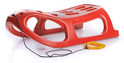 Unbekannt Schlitten Kinderschlitten Rodel aus Kunststoff Griff Zugseil Little 4 Farben (Rot)
