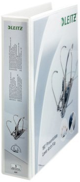 Leitz 20er Maxi Sparpack 42250001 Präsentations-Ordner (A4 Überbreite, Rückenbreite 8 cm, Zwei Außentaschen, graupappe, mit PP-Folienüberzug) weiß (20)