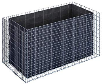 Gabiona | Gabionen-Hochbeet LxHxB: 200 x 100 x 100 cm | Eckiger Steinkorb als Pflanzkübel für den Garten | Maschenweite 5 x 10 cm