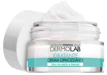 Dermolab - Crema Viso Idratante Opacizzante, per Pelle Mista e Grassa, con Pool di Acido Ialuronico, Effetto Matte e Antiossidante, Rimpolpa in Profondità, SPF 15, 50 ml