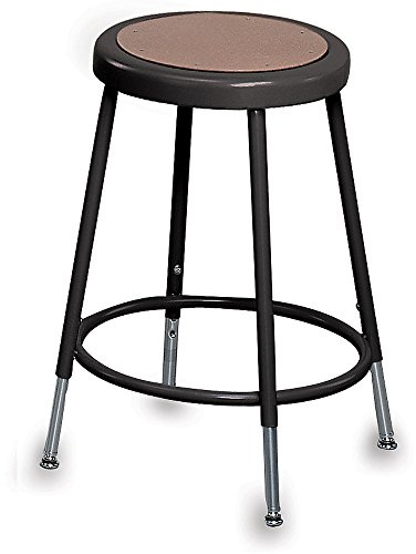 Shop Stool - 24-33 Seat Height - Masonite Seat Without Backrest - Black - Black