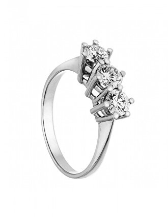 anello trilogy in oro bianco 18 kt diamanti 0,135 taglio brillante colore g taglio eccellent misura 11