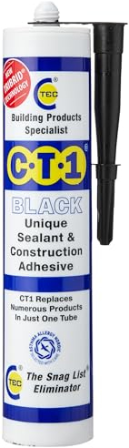 CT1 Black TRIBRID Multi-Purpose Sealant & Adhesive - Bathroom, Shower & Window Sealant - Odourless - Anti Mould Waterproofing Sealant Adhesive - Vibration Resistant & Flexible - 290ml