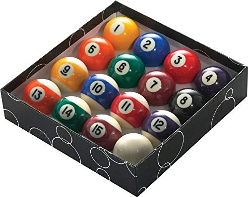 PowerGlide Billard-Set, 16 Bälle, Punkte und Streifen, Turnier, 51,0 mm Durchmesser, verpackt