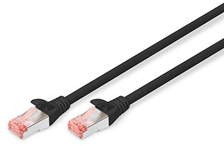 DIGITUS LAN Kabel Cat 6 – 2 m – S/FTP Geschirmt – 1 Gbit/s – 250 MHz – PoE++ – AWG 27/7 – LSZH – RJ45 Netzwerkkabel – Patchkabel – Kompatibel zu Cat6A und Cat7 – Schwarz