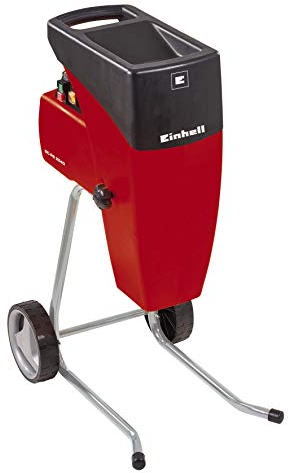 Einhell Elektro-Leisehäcksler GC-RS 2540 (Schneidwalze, Drehrichtungsumschalter, große Trichteröffnung, robustes Fahrgestell, inkl. Gartenabfallsack)