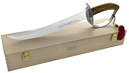 Maserin Sabre à Champagne Manche Bois Exotique en Coffret Cadeau