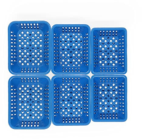 Odoria 1/12 Miniatura 6PZ Cestas de Almacenamiento de Plástico Azul Cocina Accesorio para Casa de Muñecas