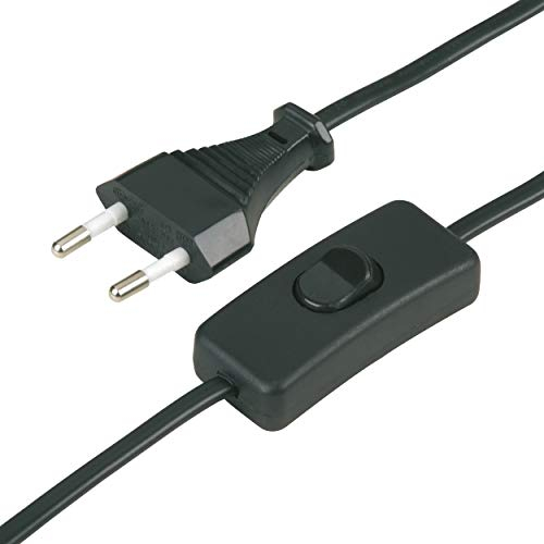 REV Zuleitung, Kabel mit Schalter und Eurostecker, 2m, max. 2A, schwarz