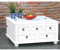Dynamic24 Kiefer Truhentisch New Mexico weiß B 91,5 x H 45 x T 91,5 cm massiv Couchtisch Wohnzimmer Sofatisch Truhe Holztruhe im Mexiko Stil Möbel Weiss