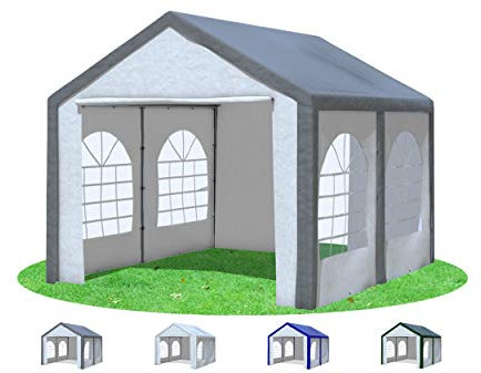 Stabilezelte Partyzelt 3x4 m Modular Pro PE 240 g/m² wasserdicht inkl. Seiten Festzelt Gartenzelt Grau Weiss