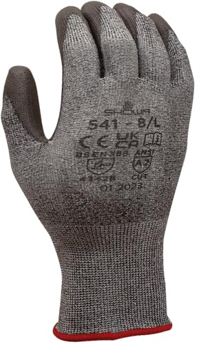 SHOWA 541, Mechanical and Industrial Protective Gloves, Polyurethane Palm Coating, Cut Level B, Black, 1 Pair, Size, Small