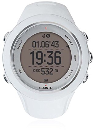Suunto Unisex Ambit3 Multisport GPS-Uhr, 15 Std. Akkulaufzeit, Herzfrequenzmesser + Brustgurt (Gr. M), Wasserdicht bis 50 m, weiß, SS020680000