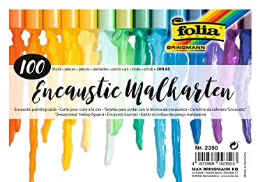 folia-Encaustic-Tarjetas para Colorear DIN A5, 100 Hojas, Papel Especial Muy compactado, Muy Suave para la técnica de Pintura de Cera, Color Blanco, (MAX Bringmann KG 2350)