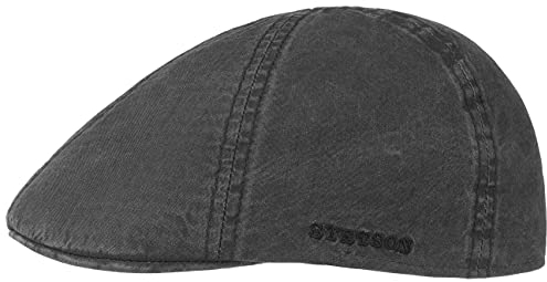 Stetson Texas Organic Cotton Flatcap Herren Nachhaltige Schiebermütze mit Bio-Baumwolle UV-Schutz Herrencap Frühling Sommer schwarz XL (60-61 cm)