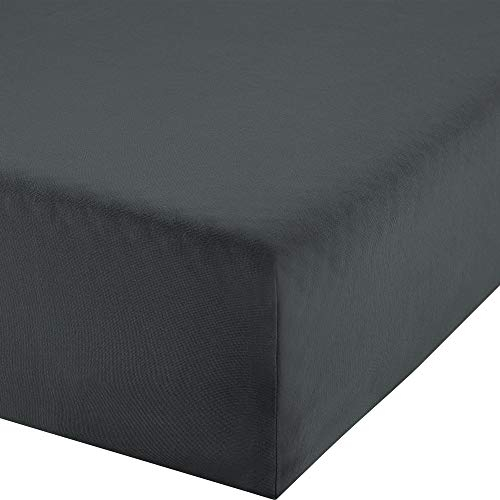 Erwin Müller Boxspringbett-Spannbettlaken Freising Elasthan-Jersey-Stretch - anthrazit Größe 180x200 cm - 200x220 cm - dehnbar, antipilling, bügelfrei, Rundumgummi