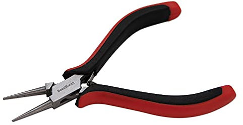 The Beadsmith Round Nose Pliers – Fine Tips – 5 inches (127mm) – Ergonomic Handle with Double Leaf Springs – Jewelry Making Tool for Creating Bracelets, Earrings and Necklaces