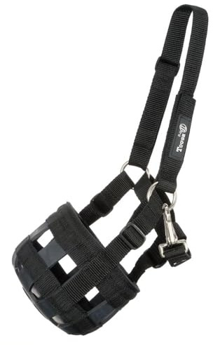 Tough1 Poly/Nylon Grazing Muzzle with Halter - Black - Miniature