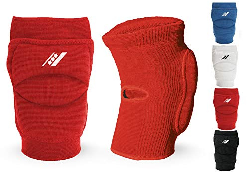 Rucanor Smash Knieschoner, 2 Stück Knieschutzer für Sport, Kniepolster mit Seitenaufprallsystem, Polyster, Unisex, S, Rot