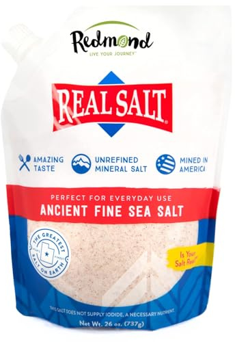 REDMOND Real Sea Salt - Natural Unrefined Gluten Free Fine, 26 Ounce Pouch (1 Pack)