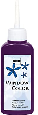 KREUL 42718 - Window Color violett 80 ml, Fenstermalfarbe auf Wasserbasis, mit strukturierter Oberfläche, für Glas, Spiegel, Fliesen und andere glatte Flächen