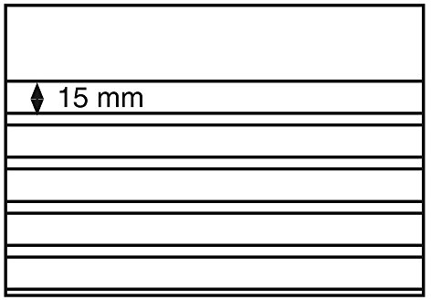 Leuchtturm 341468 Cartoncini per francobolli con Foglio di Copertura - 5 Strisce in PVC Trasparente - 210 x 148 mm - Confezione da 50 pz.