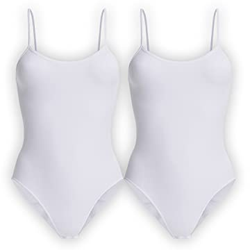 Osynlig BH set om 2 body dam vit | spagettiremmar dambodys | välbefinnande underkläder vit svart beige