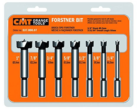 CMT 537.000.07 7 pièces Ensemble de mèches à façonner, 1/4–3/8–1/2–5/8–3/4–7/8–1 diamètres, 3/20,3 cm Tige