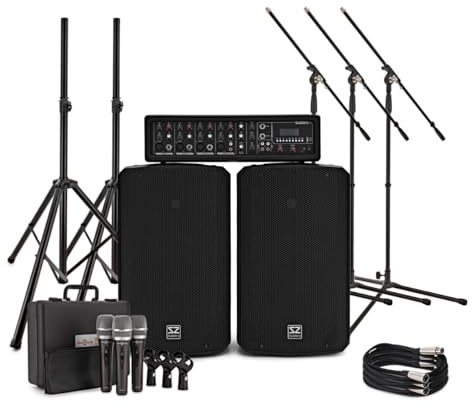 SubZero SZPA-410 Sistema de PA de 175W y 10 con Micrófonos y Soportes