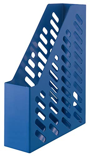 HAN Stehsammler KLASSIK KARMA – 1 STÜCK, umweltfreundlicher Zeitschriftensammler aus 80-100% Recyclingmaterial. Für Papiere und Zeitschriften bis Format DIN A4/C4, öko-blau, 16018-16