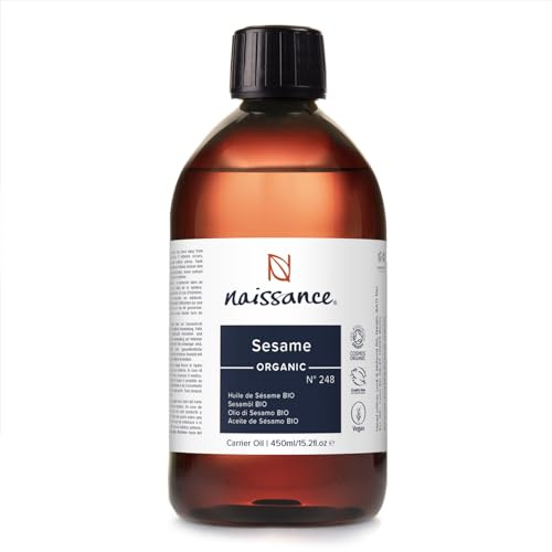 Naissance Huile De Sésame Certifiée BIO (No. 248) - 450ml - Naturelle - pour Le Soin Du Corps, Des Cheveux, Du Visage, Et Des Ongles