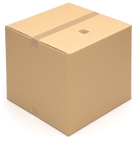 KK Verpackungen Versandkartons 500 x 500 x 500 mm Braun 2-wellig (Innenmaß 486 x 483 x 474 mm) | 1 Stück, Faltkartons Kartons für Versand als DHL Paket Hermes Paketklasse L DPD GLS Paketklasse XL