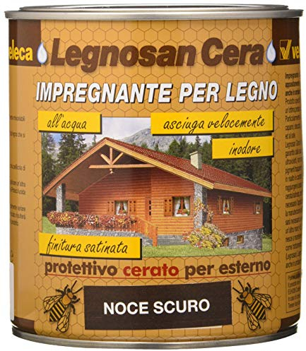 Veleca LEGNOSAN CERA Noce Scuro - ml. 750 IMPREGNANTE PER LEGNO CERATO ALL'ACQUA INODORE