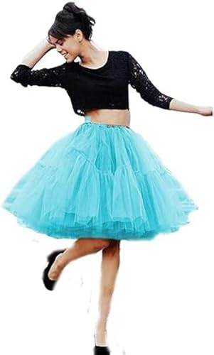 FOLOBE Donna Balletto per Adulti Tutu stratificata Organza Lace Minigonna Principessa Petticoat per Prom Partito Verde Menta