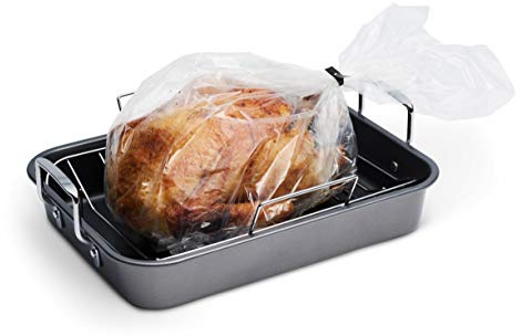 PanSaver Ovenable Pfanneneinlagen, Ofen-Bratbeutel mit Bindebändern für Bräter, 45,7 x 61 cm, 100 Stück