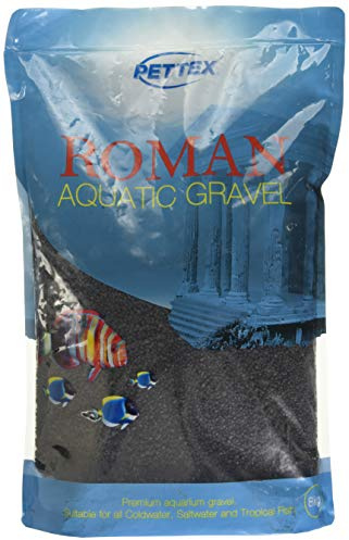 Roman Gravel Grava de Acuario, Negro (Jet Black), 8 kg