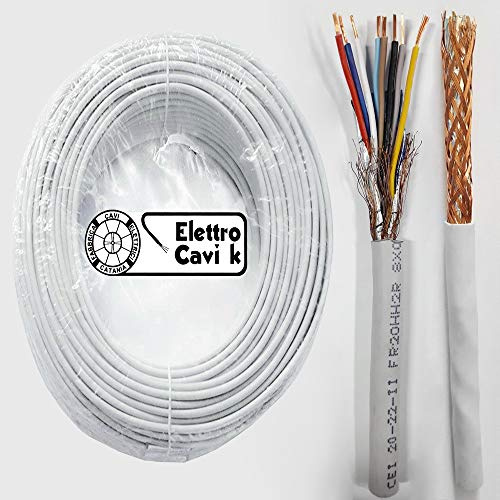 CAVO SCHERMATO FR2OHH2R 8x0,50 mm² GOMMATO ANTIFIAMMA MULTIPOLARE FLESSIBILE 8 POLI 10 METRI - MARCA ELETTRO CAVI K