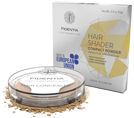Fidentia Hair Shader Concealer 12g | Ritocco Radici e Capelli Grigi perfetto e instantaneo, Marrone Chiraro
