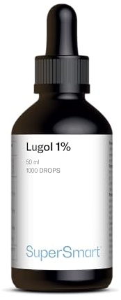 Lugol 1% - Iode en Gouttes - Soutient de la Thyroïde - Nettoie Plaies et Brûlures - Solution iodo-iodurée - 1000 gouttes - SuperSmart