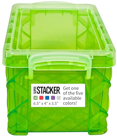 Super Stacker Index Card Box, 3 x 5 Inch Index Cards File Box, Note Holder, Index Card Holder, Photo Boxes Storage, Perfect for 3x5 Index Cards, Recipe Box Holder, Assorted Colors, 1 Count